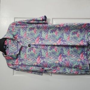 LIKE NEW Bad Birdie Flamingo Print Golf Shirt Size XL